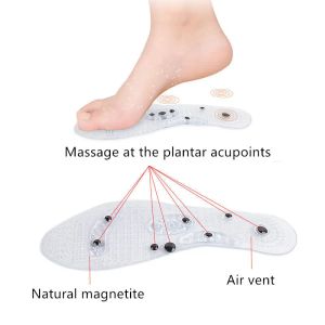 Unisex Magnetic Massage Insoles Foot Acupressure Shoe Pads Therapy Slimming Insoles for Weight Loss Transparent Foot massage