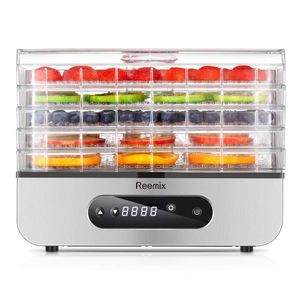 Reemix Dehydrator, Suitable for Food and Dried Fruits, Vegetables, 500W Dehydrator Dryer, with Temperature Control Function, 5 BPA Free Trays, Dishwasher