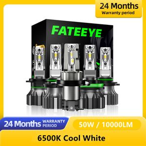 Fateeye F1 H7 Araba H4 için LED Farlar LED H11 H1 9005 HB3 9006 HB4 12V LED Otomatik Far Sisi Ampuller 6500K 50W 10000LM