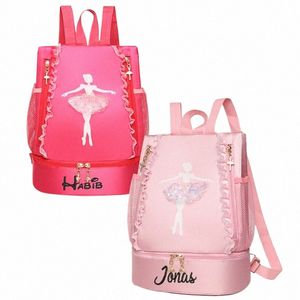 Nome persalizado Saco de Dança Crianças Ombro Dança Mochila Latina Ballet Book Bag Meninas Princ Dance Bag J03z #