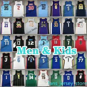 Men kids Basketball Jerseys 4 Rose Green 30 Curry 5 Murray Fox Banchero 23 james Stephen 24 bryant Giannis 1 LaMelo ball 12 Ja morant 35 Kevin Durant Cunningham Leonard