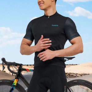 Santiska män cykeltröja sommaren kort ärm mtb cykelskjortor full dragkedja andningsbar väg cykel sportkläder asiatisk storlek