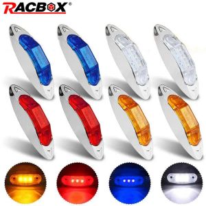 10pcs Amber Sarı 3 LED Yan İşaretçi Işık Boşluğu Lambası Krom RV Van Römork 12V 24V Kamyon Tekne Su Geçirmez Uyarı Işıkları