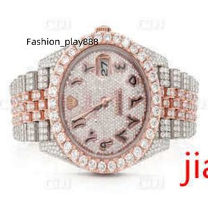 2023LUXURY TOP MARDY Y CHTED na Wedding VVS Moissanite Diamond Watch Mężczyźni lodowani hip hop