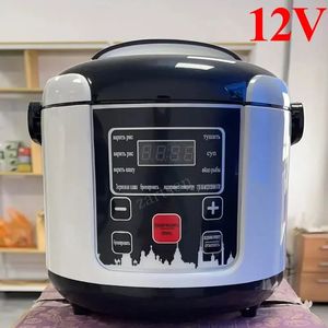 2L Electric Mini Rice Cooker MultiCooker Portable Car Rice Cooker 12V 24V Cooking Machine For Car and Truck English Menu 240315