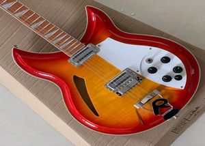 Yüksek kaliteli 12 String elektro gitar Ricken 381elektrik gitar Önce ve sonra alevli akçaağaç üst elektro gitarlar5869448