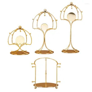 Smycken påsar Gold Metal Princess Stand Holder Crystal pannband Lagring Dropship