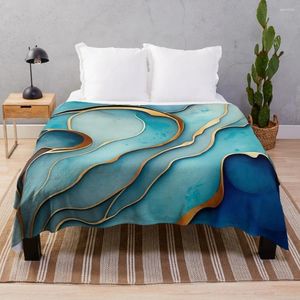 Blankets Azure And Aurum Throw Blanket Summer Bedding Decorative Sofa