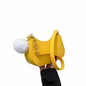 fi Women Handbag Solid Color Casual Mini Underarm Bag Female Chain Shoulder Pouch Hot Sale Ladies Leather Tote Bag F6uE#