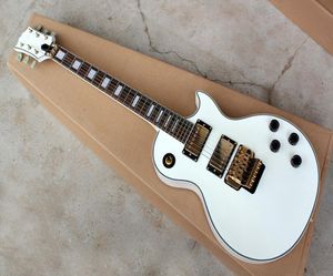 Pure White Electric Guitars with Fixed Golden PickupsFloyd Rose and Golden HardwaresSingle Bindings and can be customized6751483