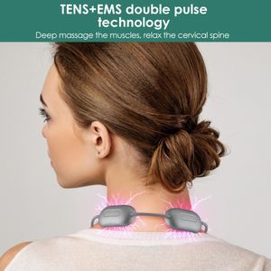 Tens Electric Neck Massager EMS Micro-Current Cervical Spine Massage Device Dredge Spine Pain Releve Health Care Tools 3色