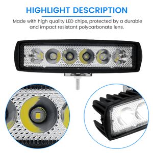 1/2/4st LED Work Light Strip Form Light Bar 6000K Flood Spot White Off Road Head Car Light IP67 Auto Parts for flera scener