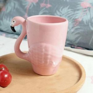 Mugs Flamingos Bird Teapots Cups 3D Animal Super Beauty Ins Girl Pink Ceramic Cute Coffee Mug Tea Pot Cup Birthday Xmas Gift