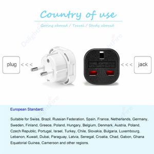 USA US CN para UE Adaptador de viagem CA Converter 2.5/6/16a Carregador de parede EU Sockets elétricos para Sony PS Adaptador de energia