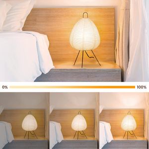 Noguchi Dimming Floor Lamps Living Room Stand Light Japanese Rice Paper Lamps 6000K White Light Bedside Nightstand Lamps