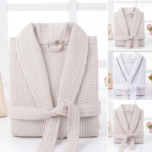 Home Clothing Spring Waffle Bathrobe Towel Women Men Cotton Sleepwear Kimono Bath Robes Unisex Dressing Gown Long Shower Sleep Terry Robe