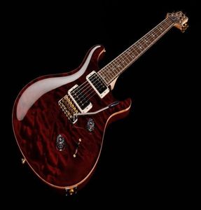 Sällsynt Reed Smith Privat Stock 24 Frets Trans Red Quilted Maple Top Electric Guitar Double Birds Inlay vid 10: e FRET Gold Tremolo B2970557