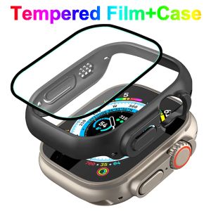 Screen Protector for Apple Watch Case 49mm Accessories Anti-Fog Tempered Glass+Hard PC Protector Bumper Cover iwatch Ultra 49mm