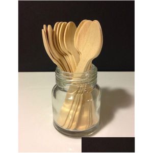 Gabeln Holzlöffel 50 kleine Einwegutensilien Eiscreme Mini Dessert Holz Sierware Hochzeit Drop Lieferung Hausgarten Küche, Dinin Dh68Y