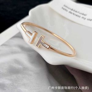 Designer TFF Classic Double T Bracelet Natural White Fritillaria Light Luxury Fashion Simplicity Instagram Style Gift for Girlfriend