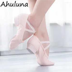 Dance Shoes Women Ballet Slippers For Ladies Girls Canvas Folk Adult Sneakers With Heels DS022