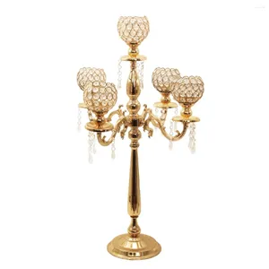 Ljushållare 12st) grossist Tall Gold Metal Crystal Table Centerpiece Wedding Holder AB0171