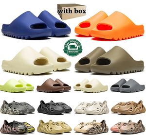 Con box designer pantofole sandali diapositive uomo donna Dark Onyx Bone Azure Desert Sand Carbon slide scarpe da ginnastica da uomo sportive all'aperto slider szie 36-48