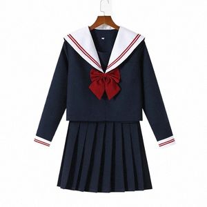 Uniforme escolar dr cosplay traje japão anime menina japonesas marinheiro gravata superior saia plissada roupa feminina 57th #