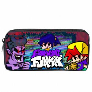 Anime Friday Night Funkin Student Pencil Case Kids Carto Pencil Bag Tonåring Zipper Handväska Kvinnor Tjej Makeup Bag M53y#