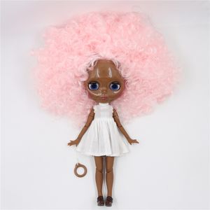 ICY DBS Blyth Doll 1/6 bjd ob24 joint body Pink hair afro hair 30cm nude doll white skin super black skin anime girls gift