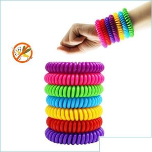 Pest Control Natural Mosquito Repellent Bracelet Waterproof Spiral Wrist Band Outdoor Indoor Insect Protection Drop Delivery Home Ga Dhodf