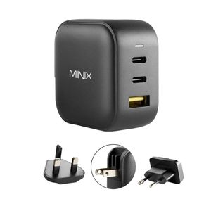 Minix Neo P1 66W 3-Port Turbo Gan Wall Charger USB-C شحن سريع محول USB-A POWER لـ MacBook iPhone Xiaomi Samsung