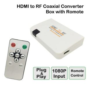 1080p HDMIからTVモジュレーターへのHDMI互換RFコックスコンバーターアダプターデジタル信号からRFアナログ信号テレビトランスミッターボックスへ
