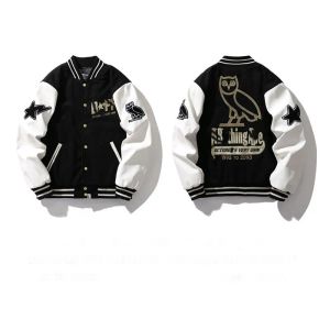 Tasarımcı Beyzbol Üniforma Ceketleri Bapess İşlemeli Yaldızlı Baykuş Ceket Düğmesi Ceket Erkek ve Kadın Beyzbol Forması Ceket Moda Sokak Üst Kıyafetleri