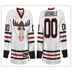 24S Christmas Vacation Griswold Hockey Jersey Stickerei genäht Passen Sie Trikots mit beliebiger Nummer und Namen an