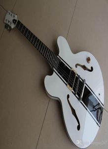 Hela nya Cibsones 333 Electric Guitar Semi Hollow Body in White 1204273164617