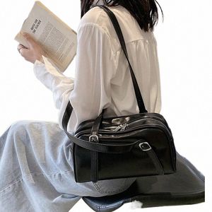 FI Schwarz Umhängetasche für Frauen Einfarbig Designer Kleine Quadrat Handtaschen Koreanische Stil Bost Tasche Kissen Unterarm 2023 Neue z5bE #