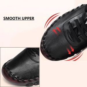 Vårsocksäkert ortopediska skor för kvinnor Höst snörning Lägenheter Kvinnor Loafers Ladies Comfort Moccasin Shoes gratis frakt