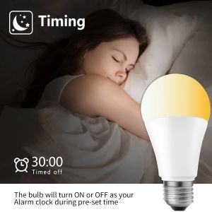 RF 2,4G Fernbedienungs-LED-LED-Glühbirne AC 86-265V 12W E27 FARBEMALTEMETTIGER LAMPE 2700-6500K Dimmbare Timing-Energieeinsparung