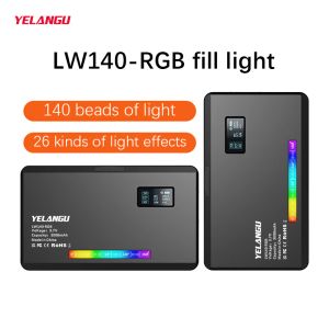 Yelangu RGB LED Video Light W140 Camera Light Full Color Dimble 2500-9000K Fill Light Live Vlog Photography Photo Studio Lamp