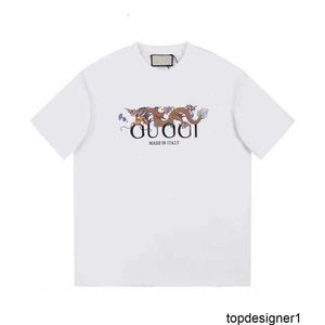 Дизайнер Правильная и проверенная версия летней роскошной футболки с короткими рукавами и узором Dragon Teng 2024 для мужчин и женщин ZELG