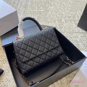 Designer Tote Bag Handväskor Coco Kvinnors handtag Flap Bag Axel Bag Hass Caviar Leather Diamond Silver Hardware Metal Buckle Crossbody Bags Wallet