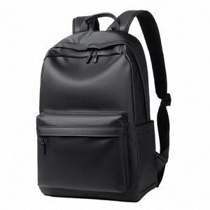 Рюкзак из искусственной кожи для мужчин, высококачественная дорожная сумка для автобусов, однотонный рюкзак унисекс, простой рюкзак, вмещающий 15,6-дюймовый ноутбук M4ho #