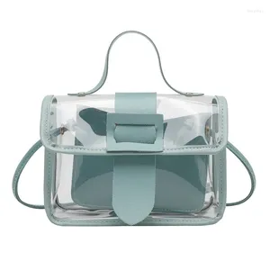 Torba 2024 Spring Summer Fashion Damskie przezroczyste kwadratowe zawieszenie fajne pvc ramię Messenger Mobile Sweet Lady