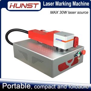 Hunst Small Laser Marking Machine, Max 30W, Portable, Foldbar, Mini Fiber Graver, DIY Marking Gift, Metal Smycken gravering