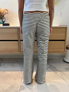 Women's Pants Women Loose Striped Pajama Drawstring Elastic Waist Trousers Lounge Joggers Yoga Bottoms Casual Sweatpants