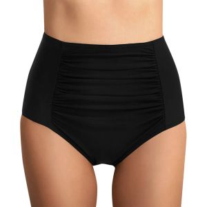 Beach Shorts 2022 Women High Waist Ruched Bikini Bottoms Tummy Control Swimsuit Briefs Pants Swimming Shorts Basic Trunks New