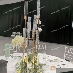 Świecowe uchwyty złota/sliver/biały/backtall złoty metalowy wazon stojak na stół do stolika dekoracja dekoracji kwiatów kwiatowy arch