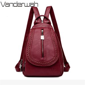 Zaini da donna in morbida pelle Borse a tracolla da spalla vintage da donna Sac A Dos Borsa da viaggio da donna Borsa da scuola Mochilas per ragazza 240323