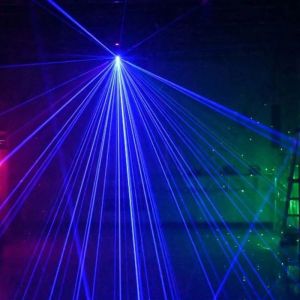 Novo feixe rotativo a laser movendo a luz da cabeça RGBW 4in1 LED com efeitos estroboscópicos Iluminação de estágio para DJ Disco Club Party Party Party